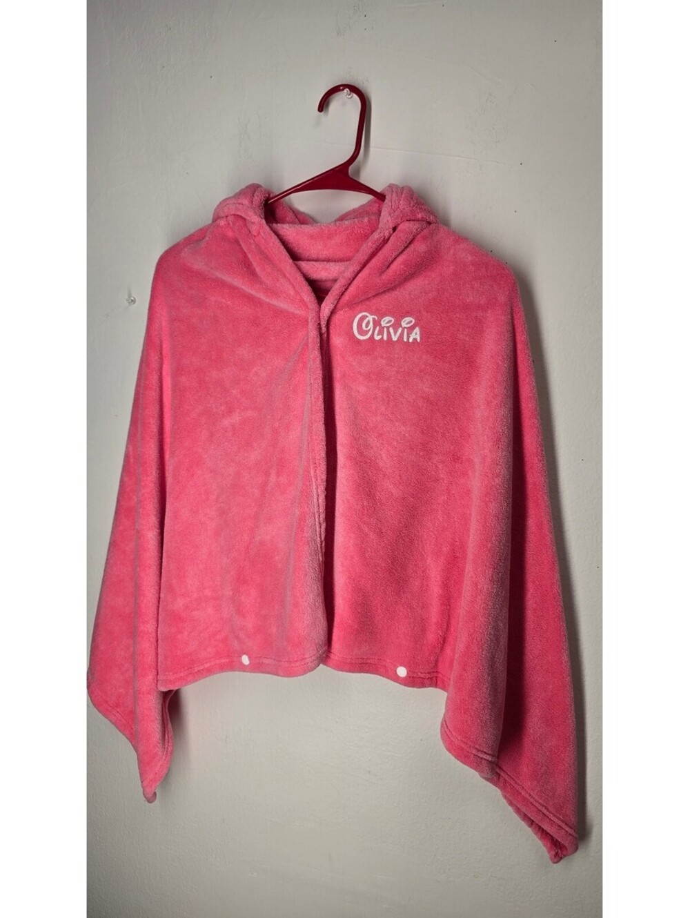 Kids Pink Elephant Hooded Towel Poncho Olivia Bath Wrap
